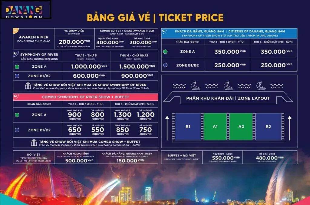 Giá vé các show ở Da Nang Downtown