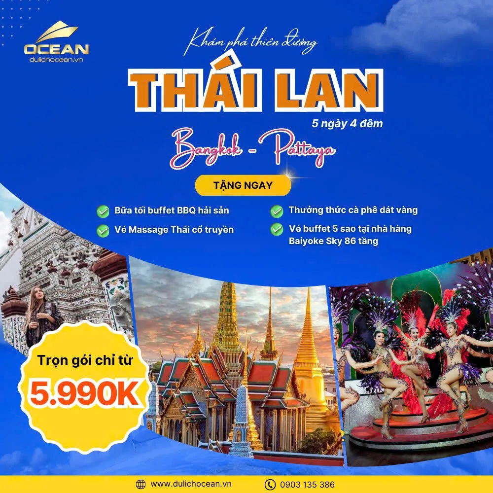 Đi Tour Bangkok Pattaya 5 Ngày 4 Đêm